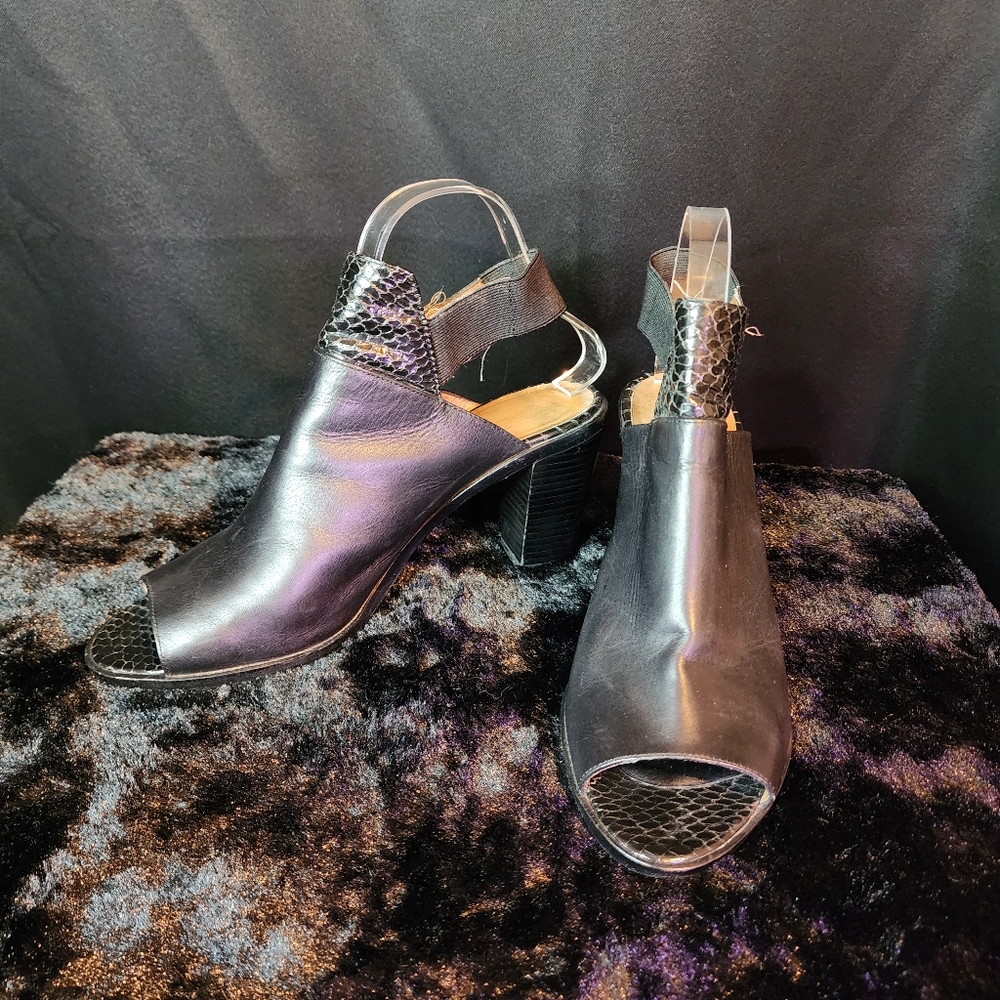 Donald J Pilner Khole Leather Snake Embossed 9.5 Heels